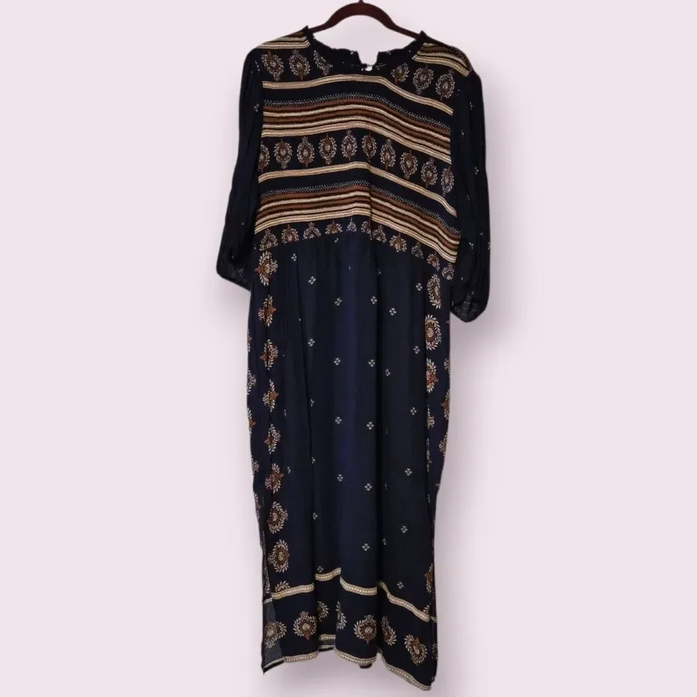 Matilda Jane Good Hart GH Yellowstone Geo Print Midi Dress Womens XL | EUC